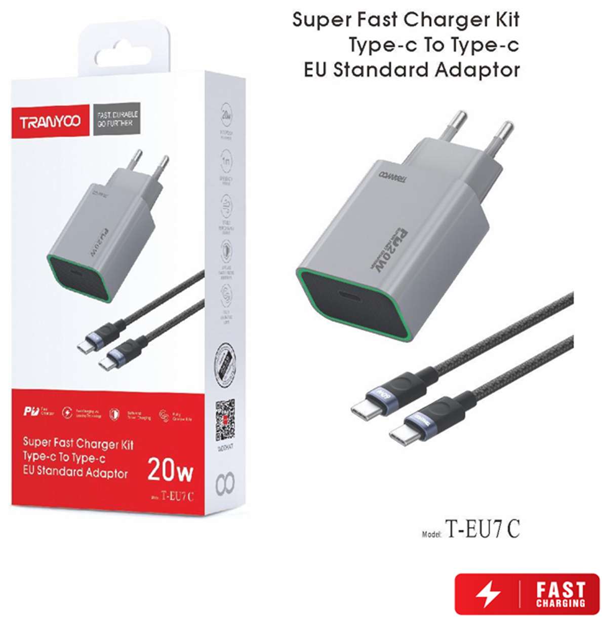 USB-C Schnellladegerät 20 W + Kabel